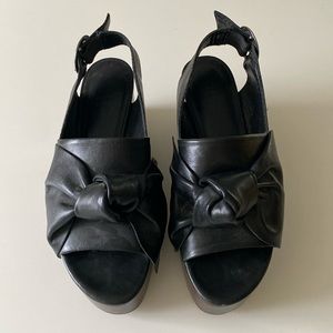 Women black leather Tibi shoes